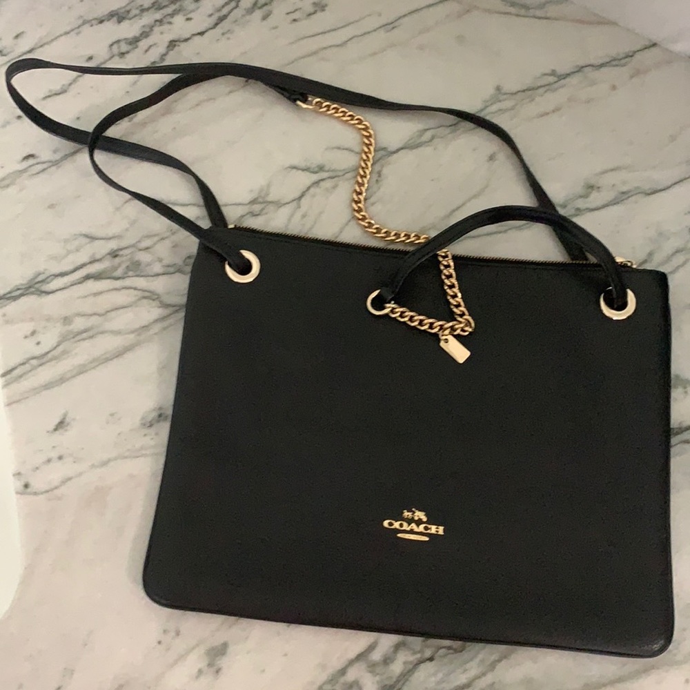Black leather bag. Coach!